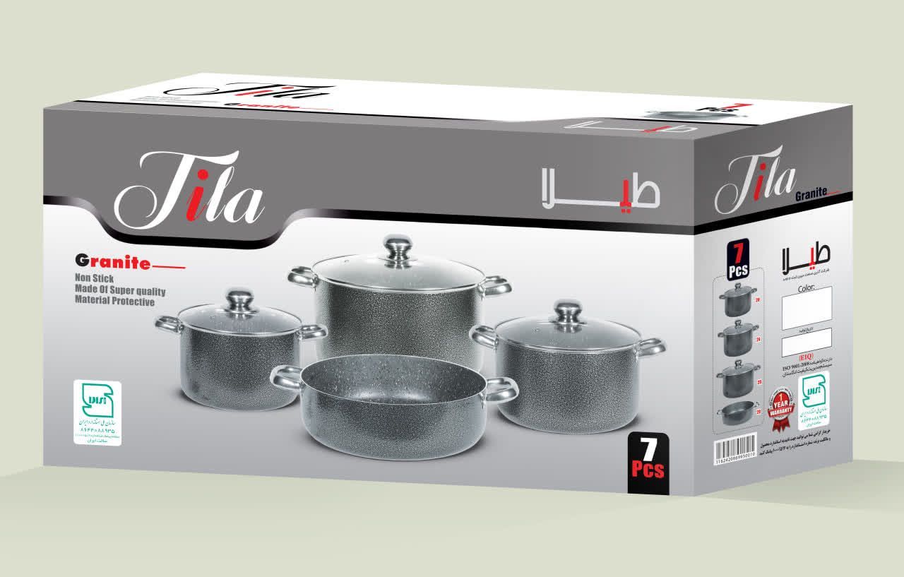 خرید عمده قابلمه و تابه گرانیتی طیلا Tila با قیمت عمده کارخانه